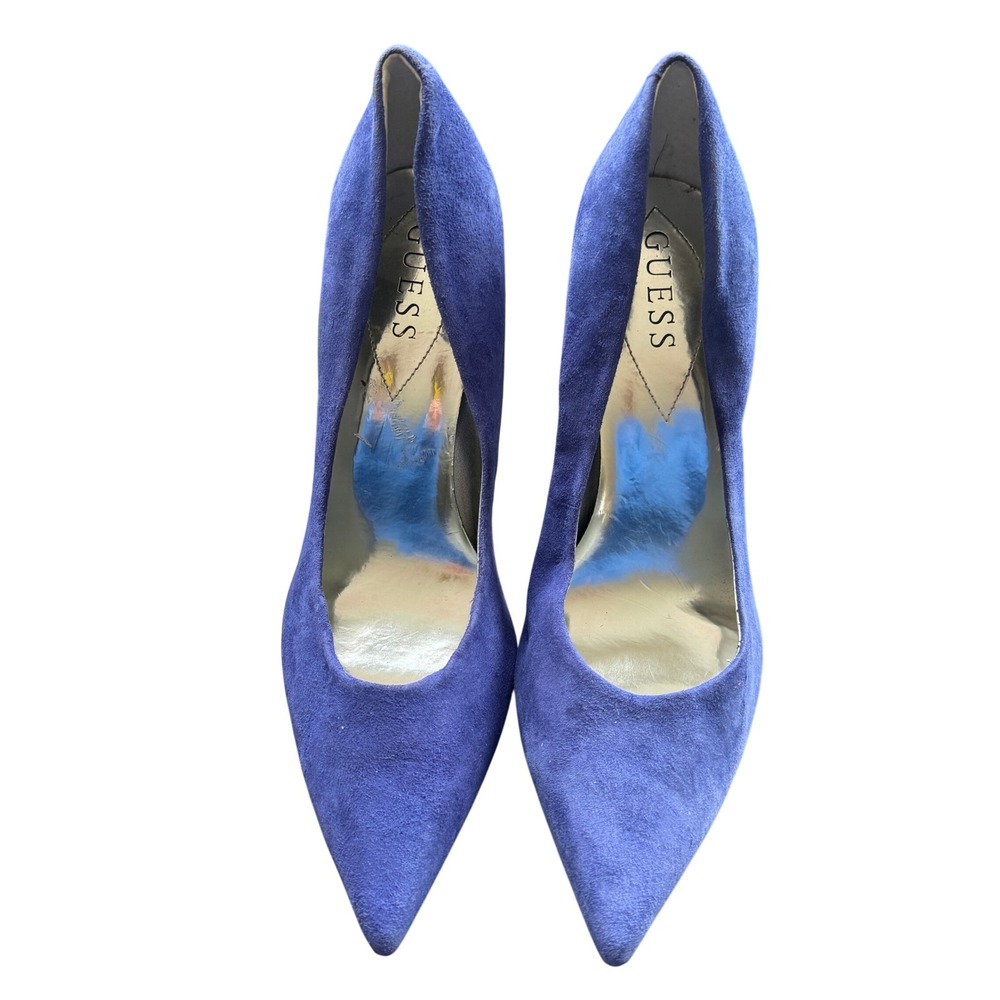 Guess Purple Suede Pointed Toe Stiletto High Heel Pumps Women's Size 8.5 4" heel